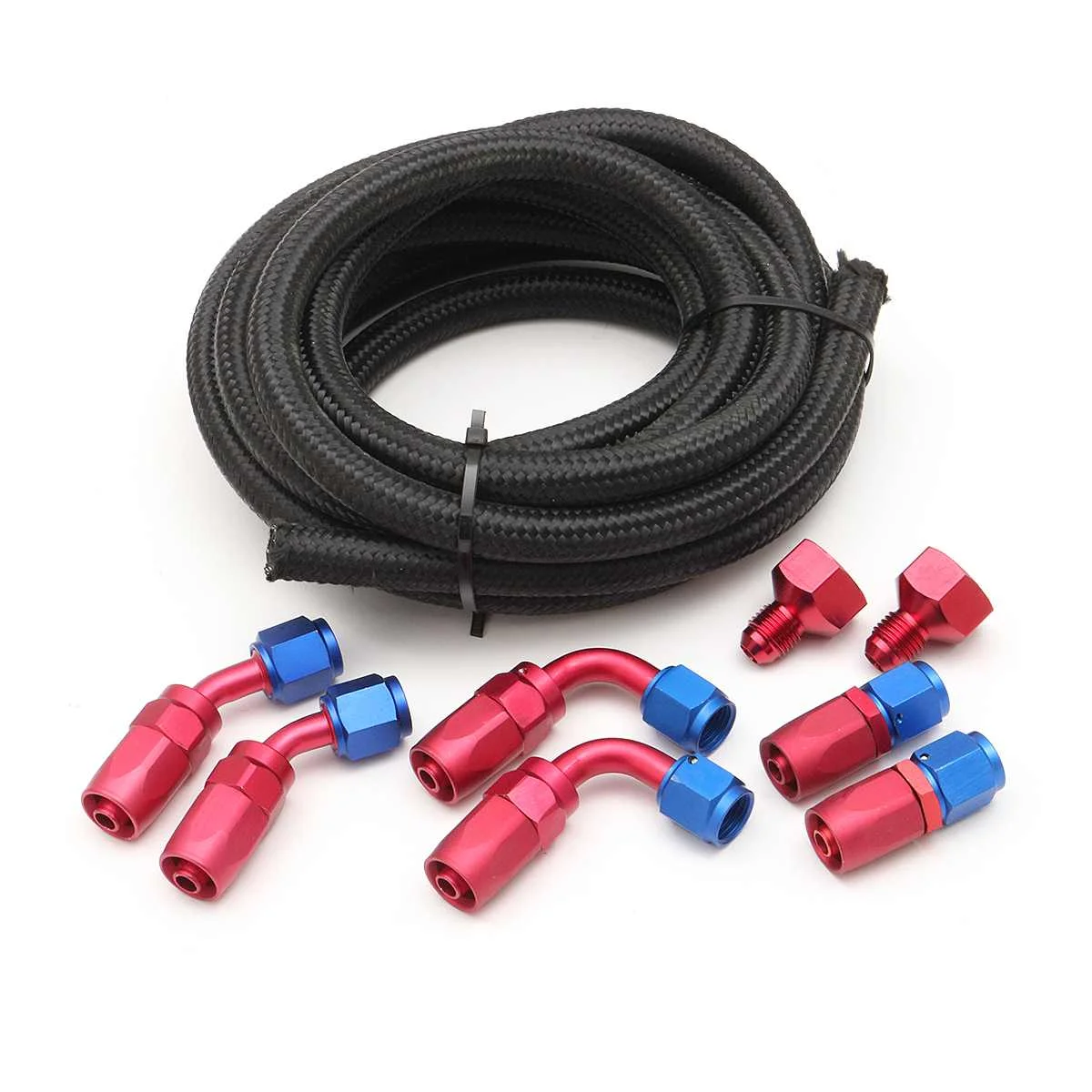 

AN6 AN10 6AN-10AN Stainless Nylon Braided Oil Fuel Line Hose Fitting End Adapter