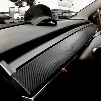 

Auto Styling Car Sticker 2Pcs Car Interior Dashboard Wrap Kit Stickers Carbon Fiber Wrap Stickers Fit for Tesla Model 3