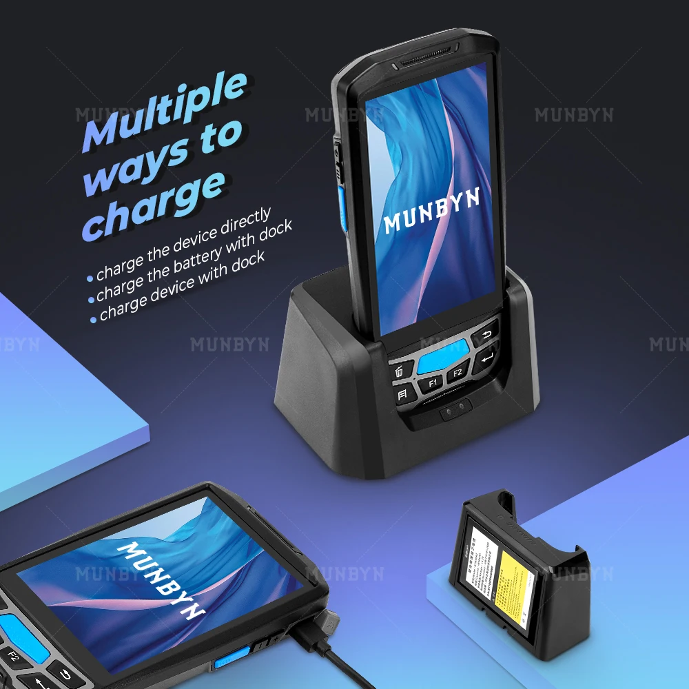MUNBYN прочный PDA Android 8 1 ручной pos терминал для передачи данных 5 дюймов 1D 2D сканер
