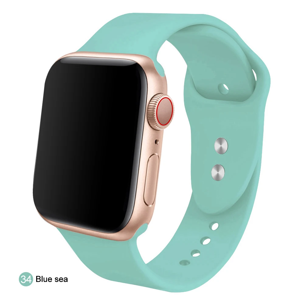 Blue sea Мягкий силиконовый сменный спортивный ремешок для 38 мм Apple Watch Series1 2 3 4 5 42 мм ремешок для наручных браслетов для iWatch Sports Edition - Цвет ремешка: Blue sea