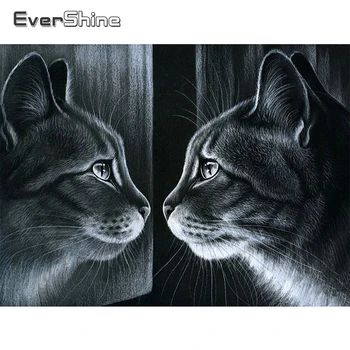 

EverShine Diamond Embroidery Animal Full Drill Diamond Painting Kit Cat DIY Mosaic Rhinestones Art Cross Stitch Handmade Gift