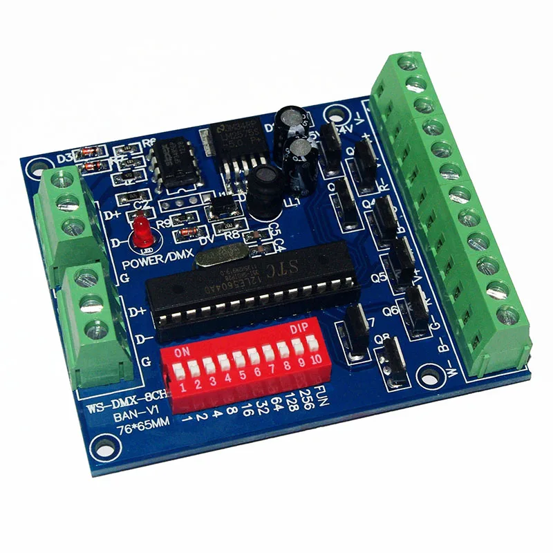8-канальный декодер DMX512 светодиодный контроллер RGBW Реестровый 8CH * 3A 24A Макс. DMX