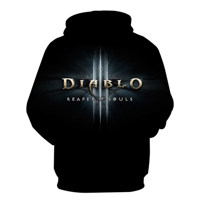 Последняя мужская повседневная одежда необычный принт игра Diablo 3D Толстовка мужская осень и зима фитнес тренировка мышцы Толстовка Большой размер пуловер с карманом верх: полиэстер