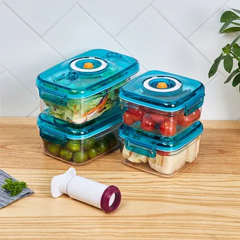 

Vacuum Container Large Capacity Food Vacuum Storage Box Square Lunch Box Plastic Containers With Pump Vacuum Sealer