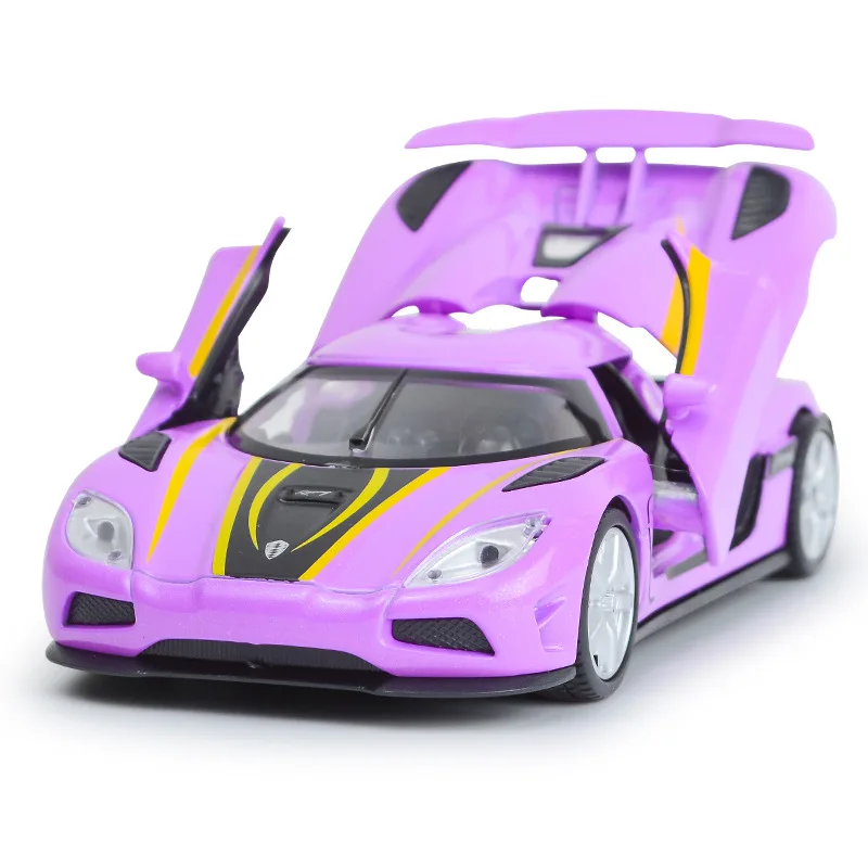 

Jiaye Model Alloy Koenigsegg Classic Three Open Sound And Light Warrior Children Toy Car Model
