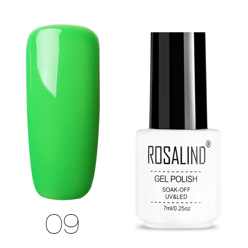 09 ROSALIND Гель-лак для ногтей все для маникюра Полупостоянный Vernis верхнее покрытие УФ светодиодный Гель-лак впитываемый для ногтей художественный Гель-лак для ногтей - Цвет: 09