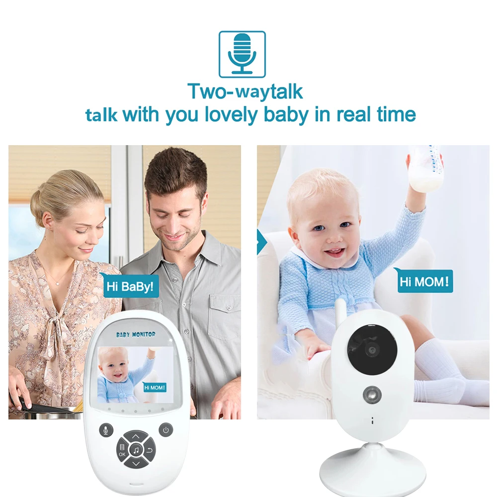 LOOZYKIT, беспроводной видеоняня, 2-Way Talk, ночное видение, светодиодный, температура, уход за ребенком, 2,0 дюймов, цветной, безопасный, ЖК-экран, камера