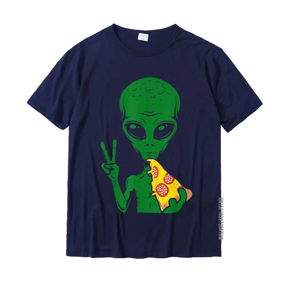 Design Fitness Tight Tops Tees for Men Cheap ostern Day Round Neck Pure Cotton Short Sleeve T Shirts Casual Sweatshirts Funny Alien Head Eating Pizza UFO Extraterrestrial T-Shirt__MZ19104 navy