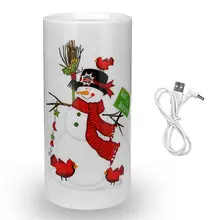 Christmas LED Projection Candle Light Battery USB Decoration Creative Night Light Ambient Light Snowman Christmas Tree Snowflake