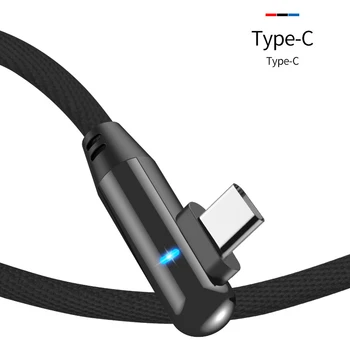 

90 Degree Data Cable For Phone Game Players Type-C Micro USB Fast Charging Cable For Huawei Xiaomi Samsung Android Phone