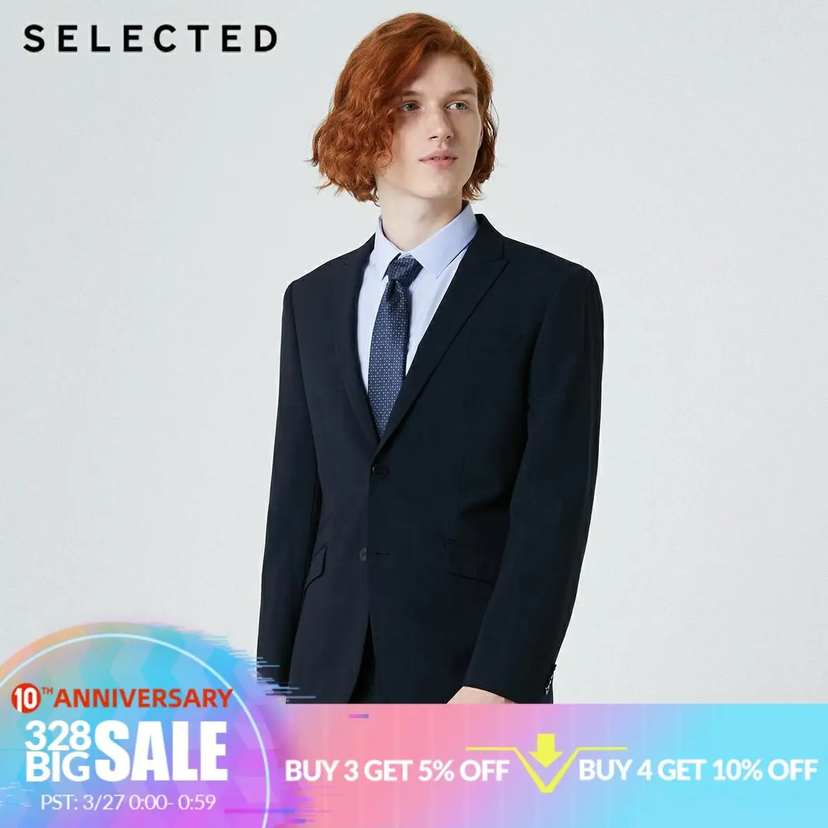 

SELECTED Men's Dark Pattern Machine Washable Shadowy Business Blazer T|41915Y505