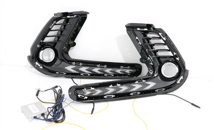 EOsuns led drl дневные ходовые огни для hyundai elantra с динамическим движущимся желтым поворотником и синим ночным светом