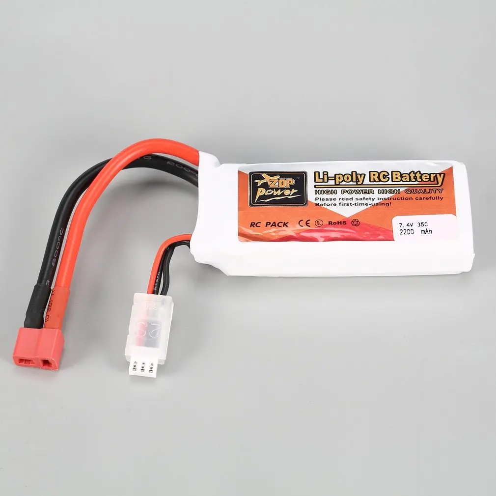 Горячая продажа ZOP мощность RC 7 4 V 2200mAh 35C 2S 2S1P Lipo батарея T вилка перезаряжаемая для