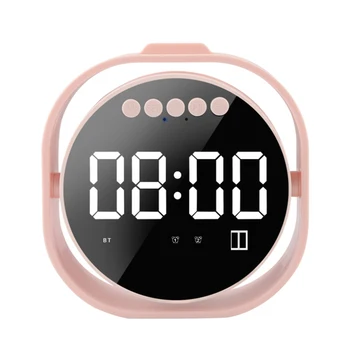 

SOONHUA FM Radio USB Rechargeable Wireless Speaker Multi-Function FM Radio LED Mirror Screen Clock FM Radios