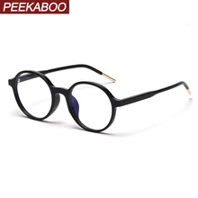 Peekaboo tr90 ретро синий светильник блокирующие очки круглые женские прозрачные черные мужские очки по рецепту для компьютера uv400
