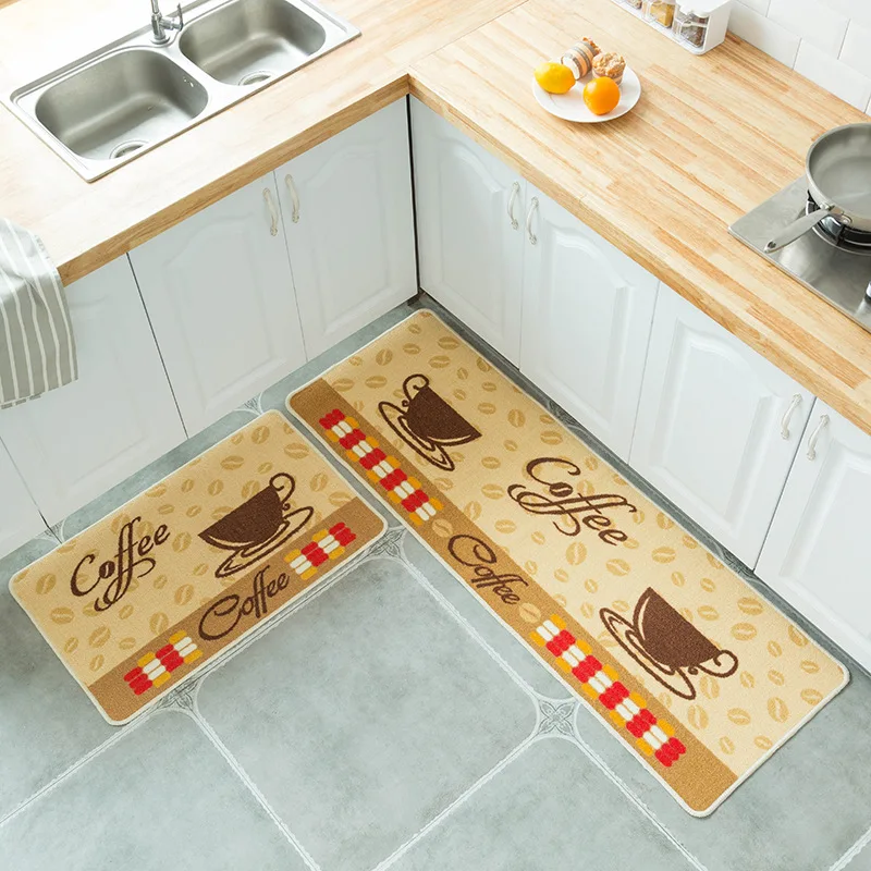 

2pcs Kitchen Mat Anti Slip Carpet Floor Mat Kitchen Rug Washable