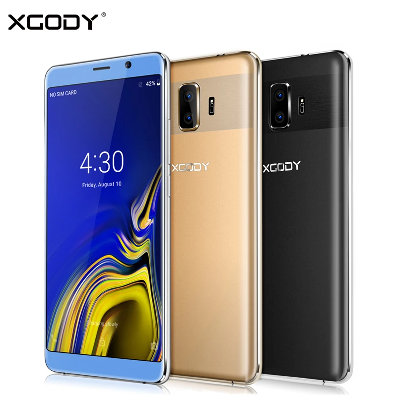 

XGODY Smartphone Android 8.1 Dual Sim 6" 18:9 Full Screen 2GB RAM 16GB ROM Quad Core Mobile Phone 2500mAh 5.0MP 3G Cellphone Y27