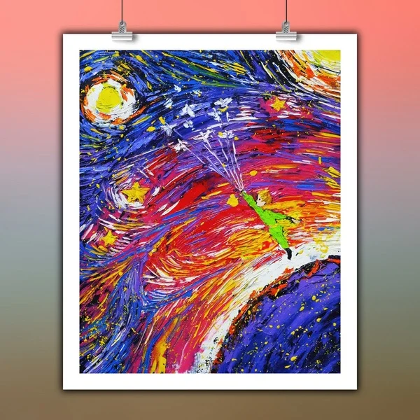 Hot Selling Home Decor Print on canvas Wall Art Decorations Vincent Van Gogh Starry Night The Little Prince Canvas | Дом и сад