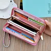 Long Wallets for Women PU Leather Peacock Printing Zipper Wristband Clutch Bag Large Capacity Female Money Clip Card Holder 3