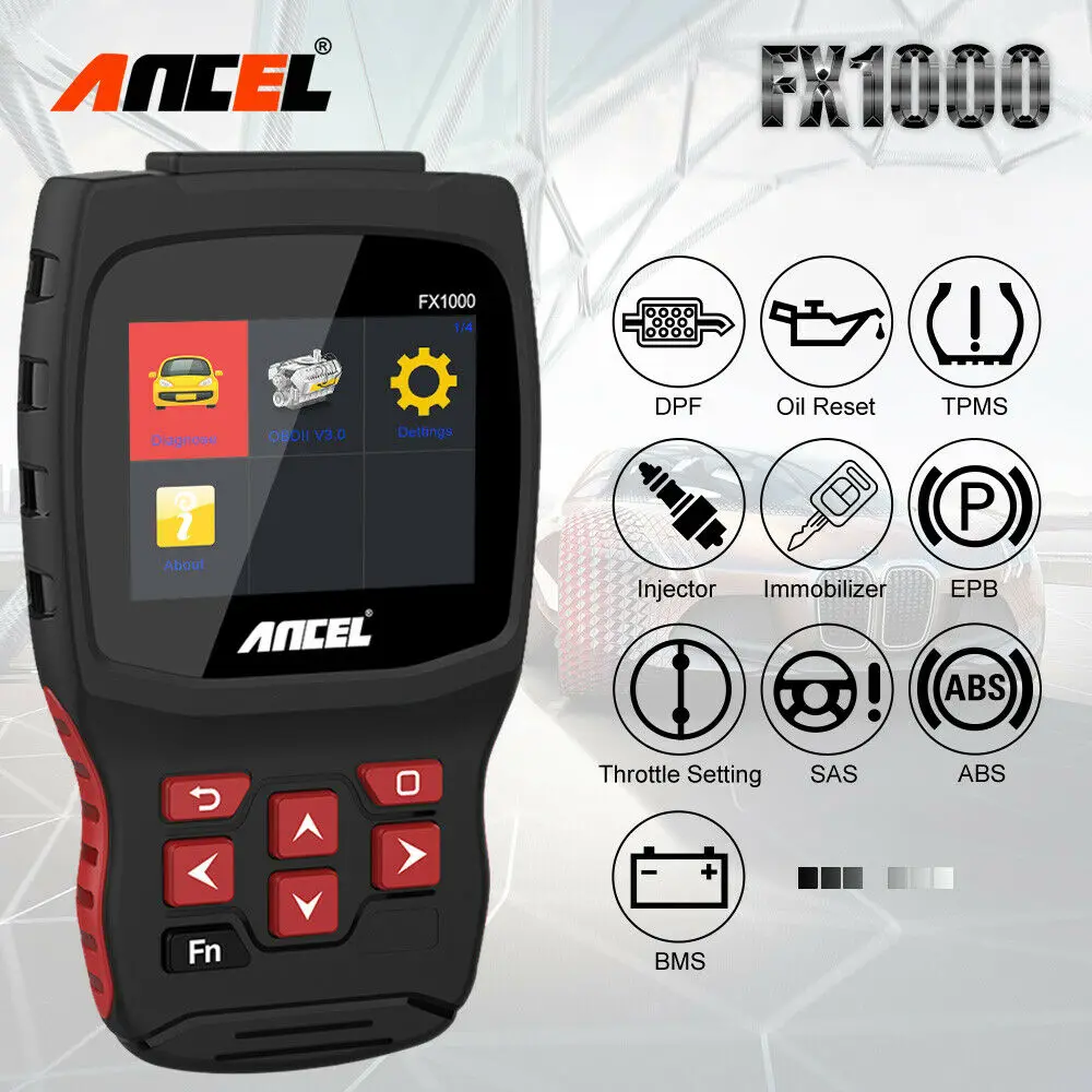 Автомобильный диагностический сканер Ancel FX1000 OBD2 полная система ABS DPF EPB сброс