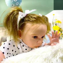 Poupées bébé Reborn de 58cm en Silicone pour enfants, jouets doux au toucher, cadeaux de noël pour filles 