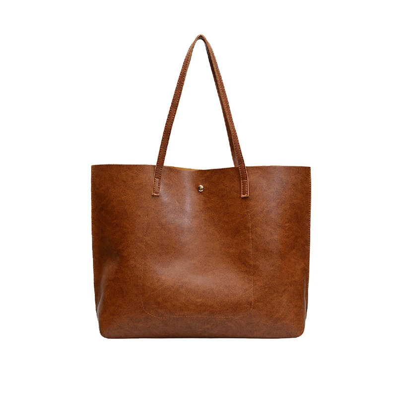

High Quality Pu Leather Simple Bags Women Handbag Large Capacity Fashion Lady Tote Shoulder Bag