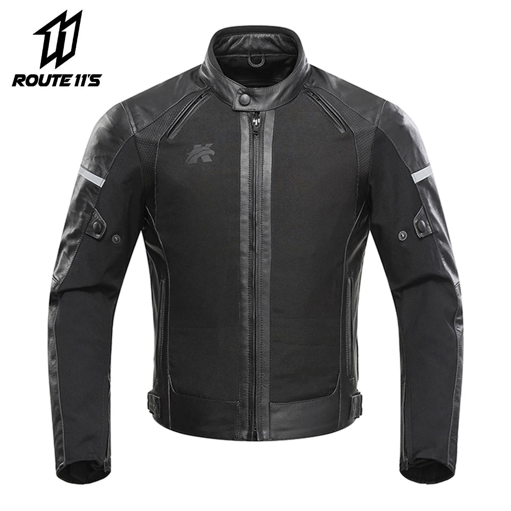 Mens Waterproof Textile Motorcycle Motorbike Nylon Fabric Jacket Grey 3XL 