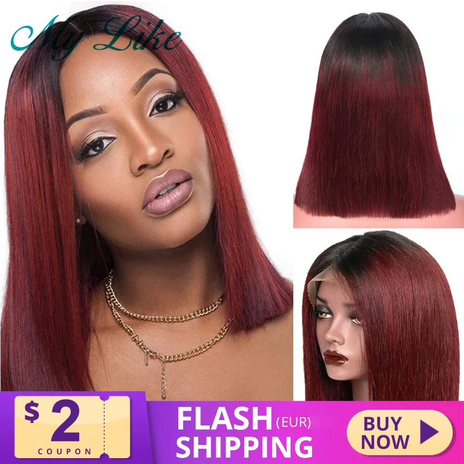 

Ombre Bob Wigs 13x4 Straight Human Hair Wigs for Women Brazilian Remy Lace Front Human Hair Wigs 1b/99j Burgundy Short Lace Wigs