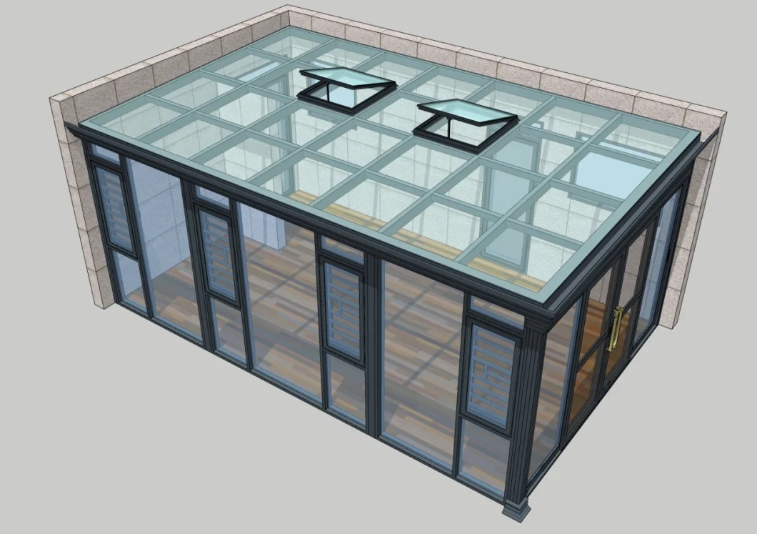 Luxury Modern prefabricated winter garden aluminum prefab glass house sunrooms greenhouse