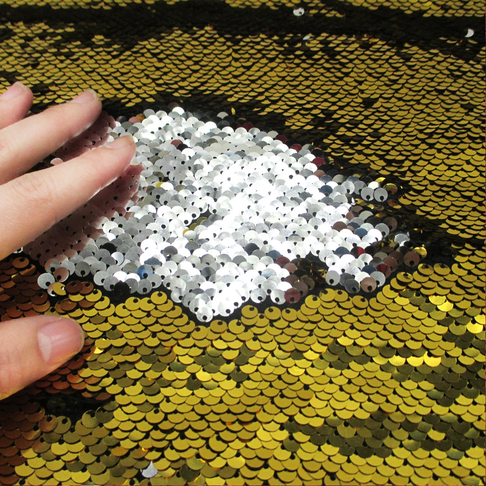 50*130cm mermaid sequin reversible sequin fish scale fabric for Tissue Kids Bedding home textile for Sewing Doll 1Yc1944 craft fabric fabric material