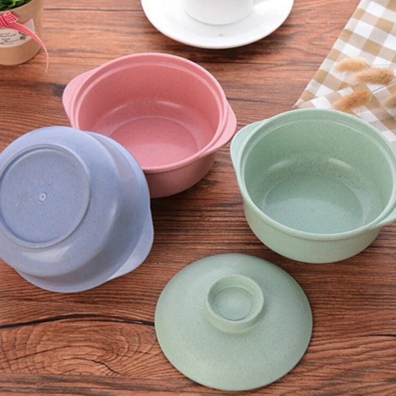 Kitchen Bowls Tableware Household Bowls Wheat Straw Small Rice Bowl Green Kitchen Dining Bar Tools Supplies