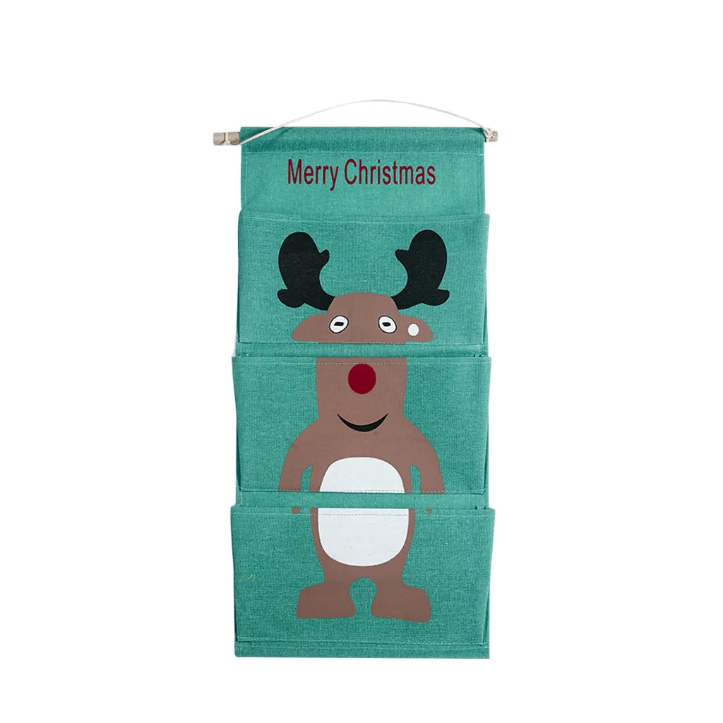 1 Pcs Christmas Storage Bag Decoration Supplies Canvas Printing Christmas Storage Hanging Bag Door Decoration Storage Bag A30930 - Цвет: C
