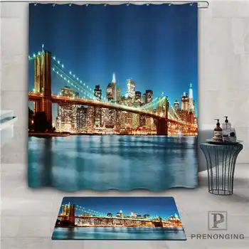 

Custom New-York -City (2) Waterproof Shower Curtain Doormat Home Bath Bathroom Polyester Fabric Multi Sizes#2019-1-05-4