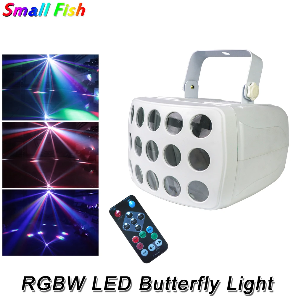 

Professional Disco RGBW LED Butterfly Light DMX512 Stage Strobe Effect Projector Remote Control DJ Club Party Show Laser Lights