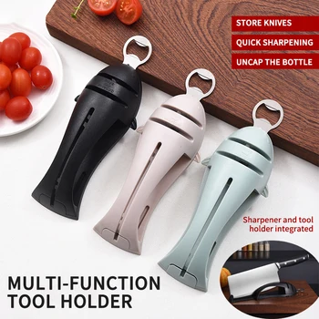 

3 In 1Multifunction Knife Holder Sharpener Bottle Opener Extendable Design For Household Kitchen Knife Sharpener Accessories