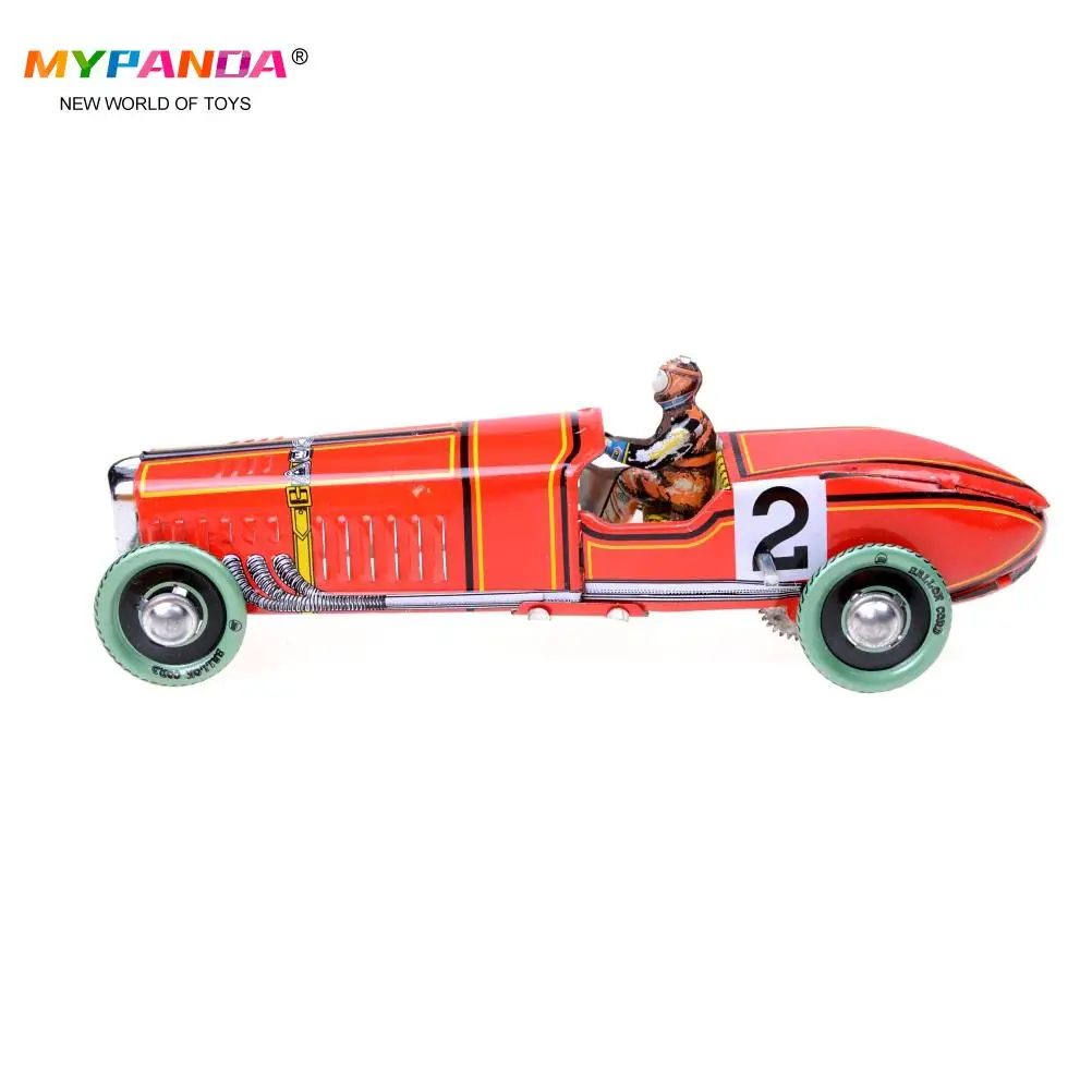 Coolest Vintage Iron Metal Hand Craft Wind-Up Racing Old Classic Race Car Model Clockwork tin Vehicle Toy Car Decor Collect Gift