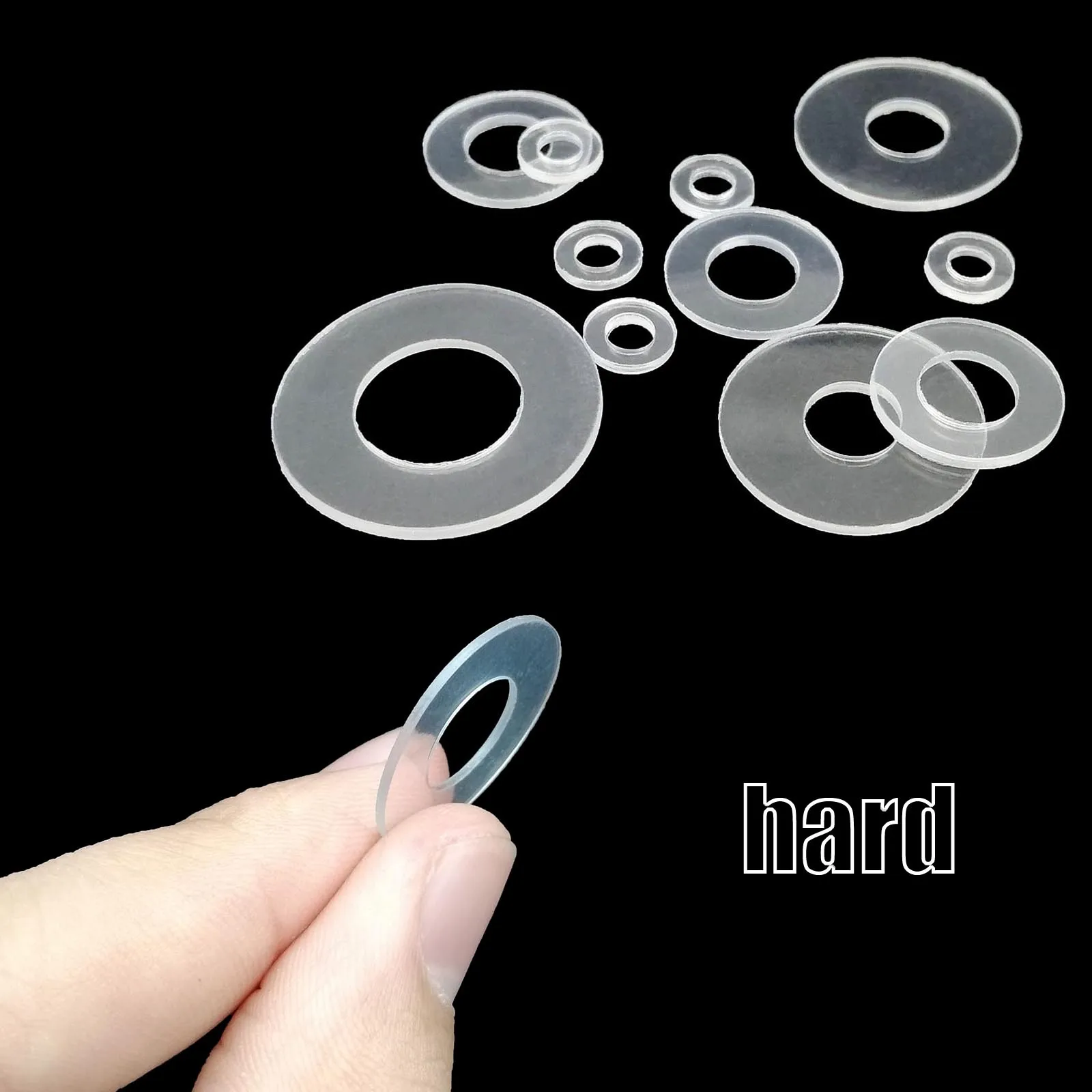 Plastic Washers Washer Gasket Set Washer Gasket 100pcs M1.6-M12 Soft Hard Plastic Clear Transparent Shock-proof Flat