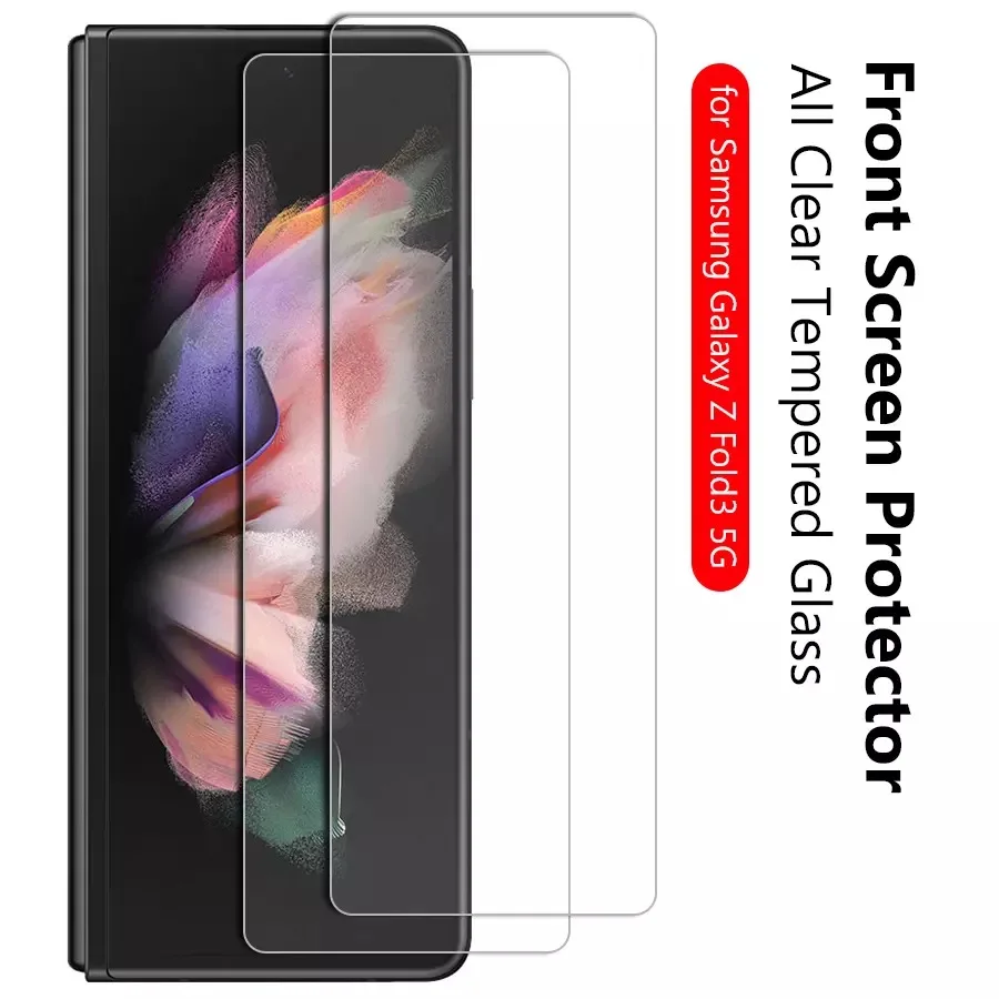 phone glass protector 2Pcs Screen Protector Ultra Clear Front  Tempered Glass Full Glue For Samsung Galaxy Z Fold3 5G For Galaxy Z Fold 3 Protect Film mobile screen protector