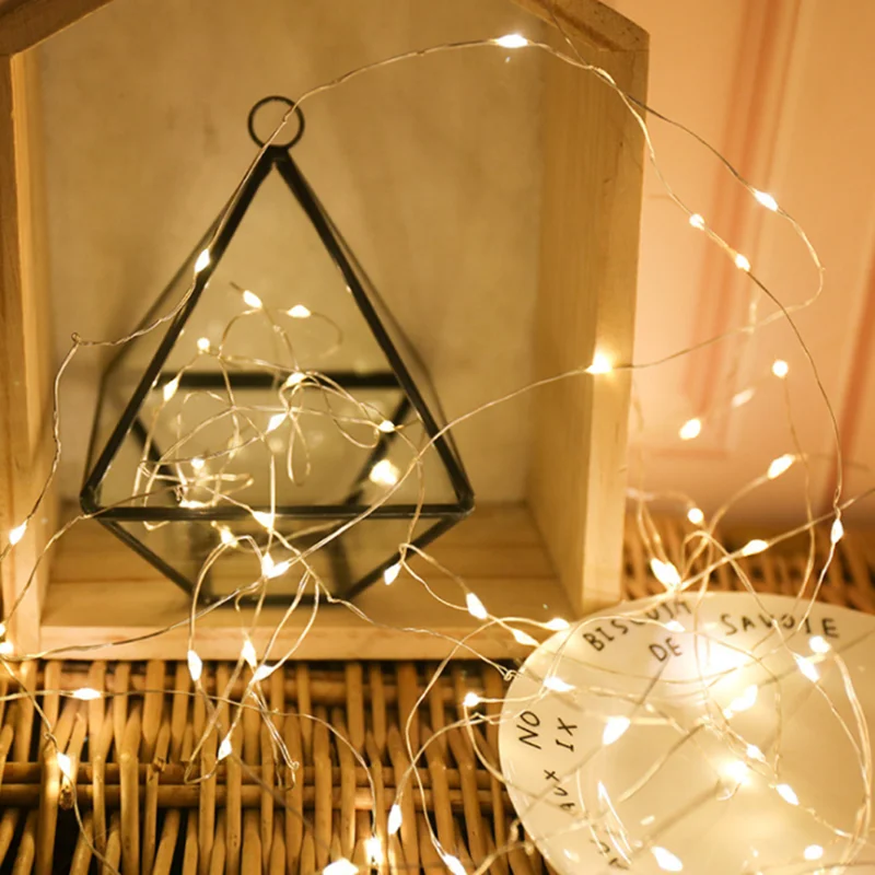 Феей 1M 3M USB кабель с Батарея управляемая LED медный провод струнные лампы отличный