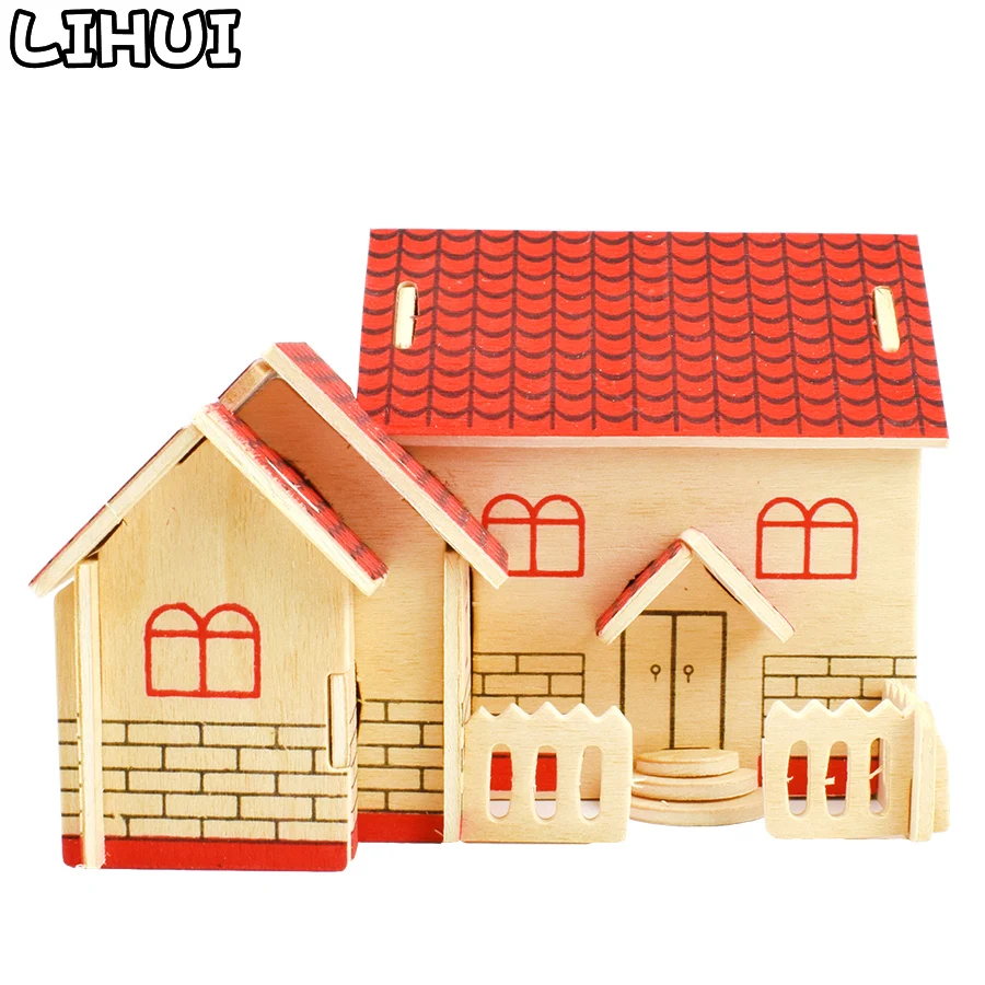 Красная кабина 3D деревянная головоломка игрушки для детей DIY модель строительства дома наборы деревянная игрушка собранные Пазлы для детей подарок декор