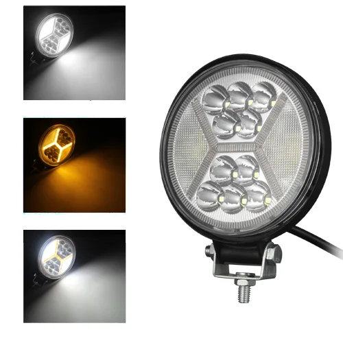 1PCS yellow Round AILEO 120 Вт 4x4 Светодиодный светильник бар точечное Наводнение комбинированный внедорожный светодиодный светильник на голову для внедорожника, грузовика, трактора, квадроцикла 24 В светодиодный светильник 12 в рабочий светильник - Цвет: 1PCS yellow Round