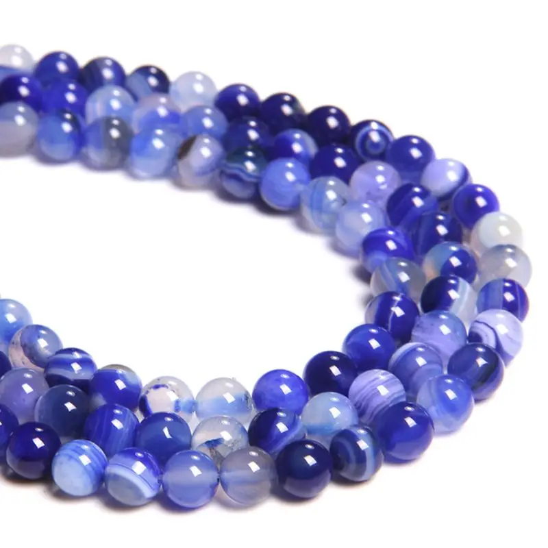 Blue Natural Stone Jewelry Making Beads Natural Stone Matte Blue 4