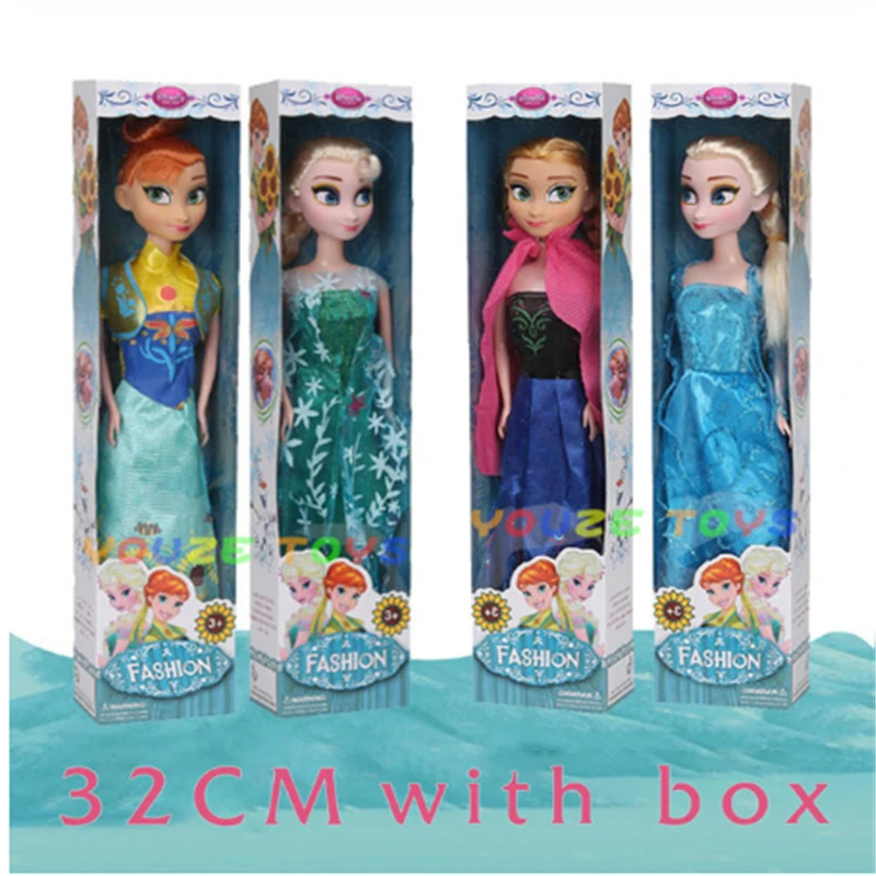 32 см Кукла Анна Эльза кукла Boneca принцесса Снежная королева девочки игрушки для