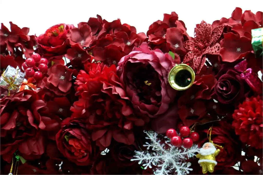DIY Рождественская гирлянда Бургундия Красное вино свадебный цветок расположение венок стол центральный цветок шар букет вечерние ряд цветов