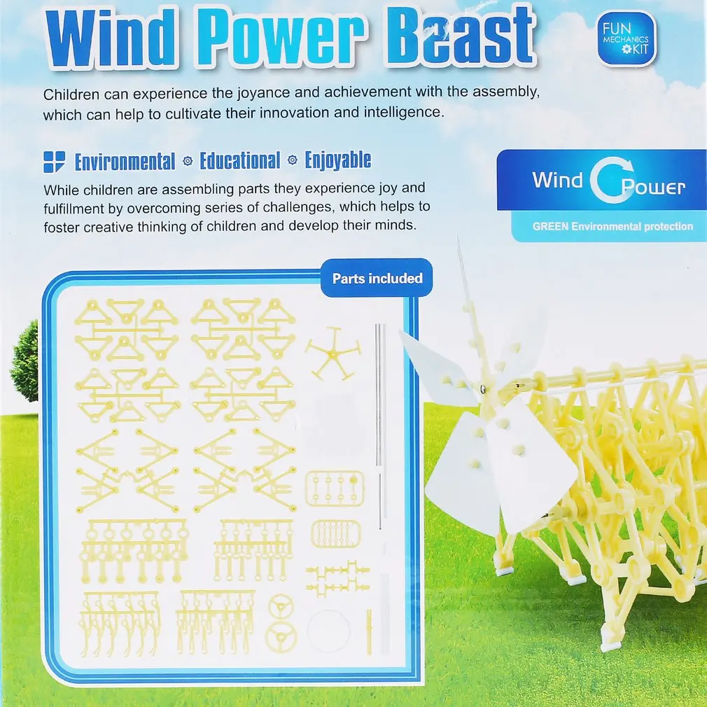DIY 3D головоломка с питанием от ветра механические ходунки Strandbeest модели наборы дети Новинка игрушка интеллект обучение головоломки