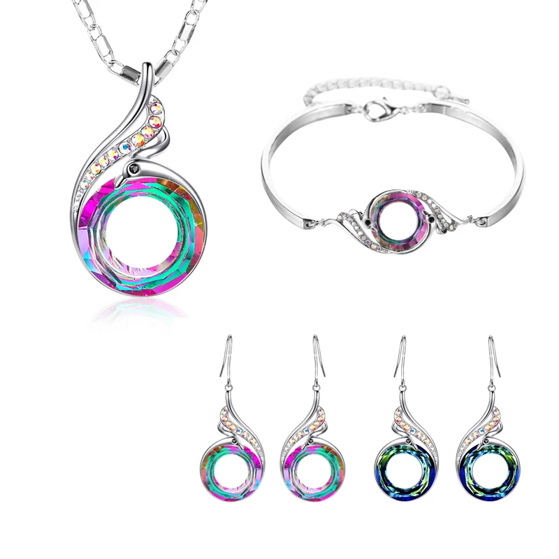 DoreenBeads новые модные медные серьги капли для женщин серебряного цвета Павлин
