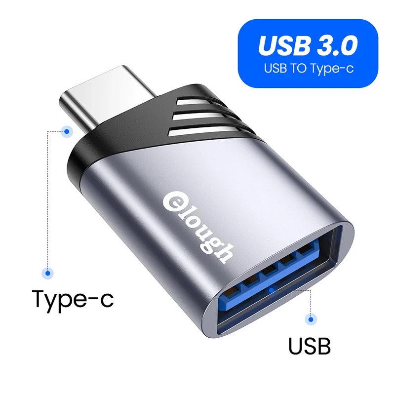 Elough USB 3.0 Type C OTG Adapter USB C Male To Micro USB Female Converter For Macbook Samsung Huawei Xiaomi Type C To USB OTG cell phone plug adapter Adapters & Converters