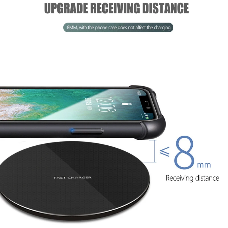 Беспроводная зарядка Qi 10 Вт док станция для быстрой зарядки iPhone 11 Pro X Xs Max Xr 8 Samsung S8