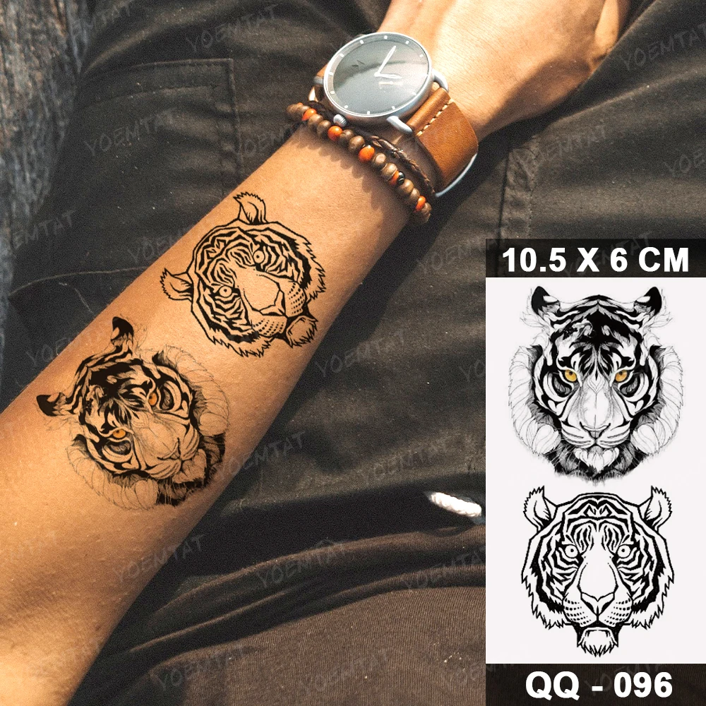Waterproof Temporary Tattoo Sticker Small Tiger Mini Dark Wind Tatoo Arm Hand Realistic Body Art Tatto