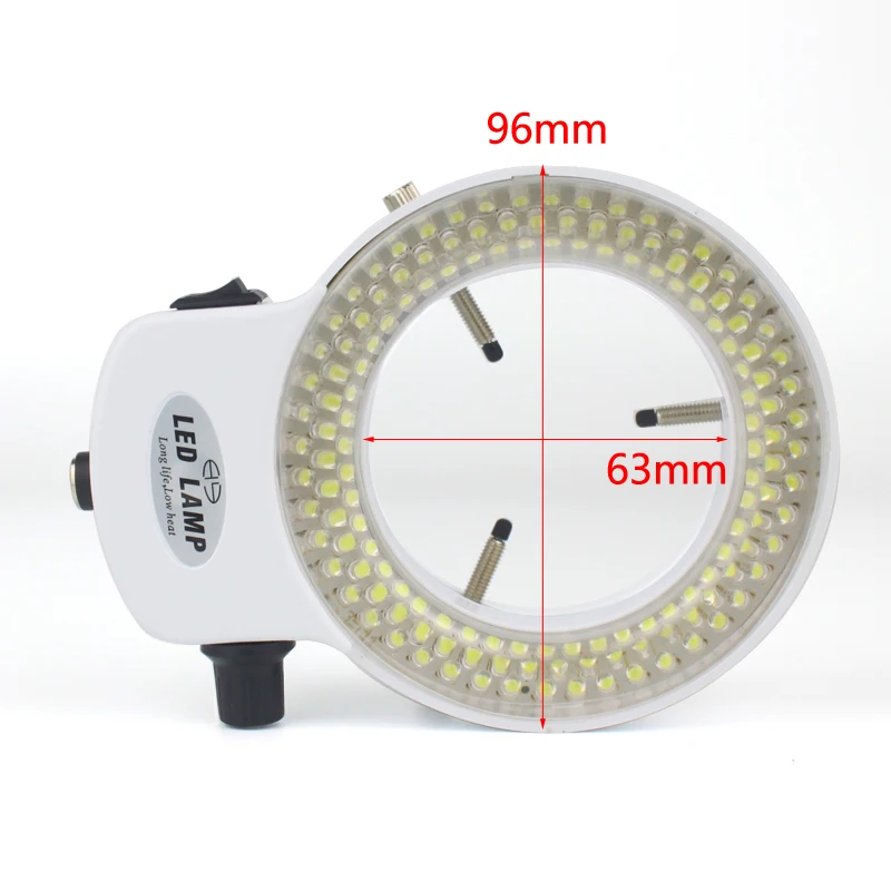 Microscope Lamp 56 LED Ring Light illuminator 0-100% Adjustable for Trinocular Stereo Zoom Microscope
